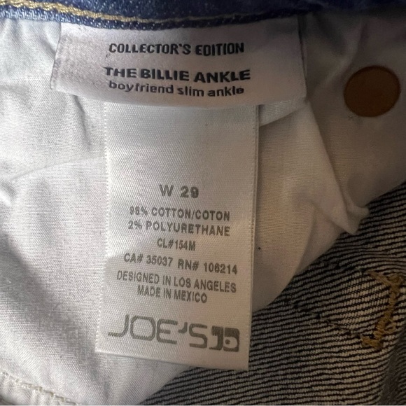 JOE’S JEANS Collector’s Edition The Billie Ankle Boyfriend Slim Denim Size 29 - Picture 8 of 11